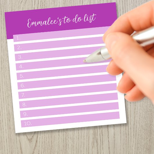 Bloc-note Simple liste de tâches personnalisable numérotée M