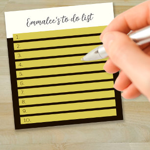 Bloc-note Simple Liste De Tâches Personnalisée Lignes Blanc