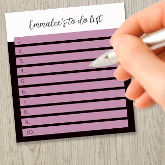 Bloc-note Simple liste de tâches personnalisée numérotée ave