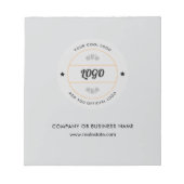 Bloc-note Simple logo d'entreprise rond et texte personnalis (Devant)
