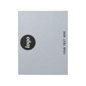 Bloc-note Simple Logo Texte Professionnel Promotionnel Bleu (Tourné)