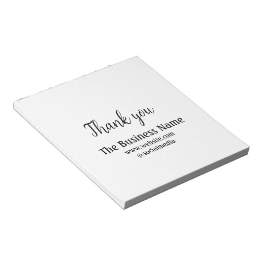 Bloc-note Simple merci d'ajouter des détails de nom d'entrep (Incliné)