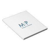 Bloc-note simple minimal ajouter monogramme nom lettre éléga (Incliné)