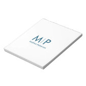 Bloc-note simple minimal ajouter monogramme nom lettre éléga (Tourné)