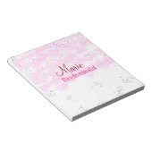 Bloc-note simple minimal ajouter nom monogramme rose demoise (Incliné)
