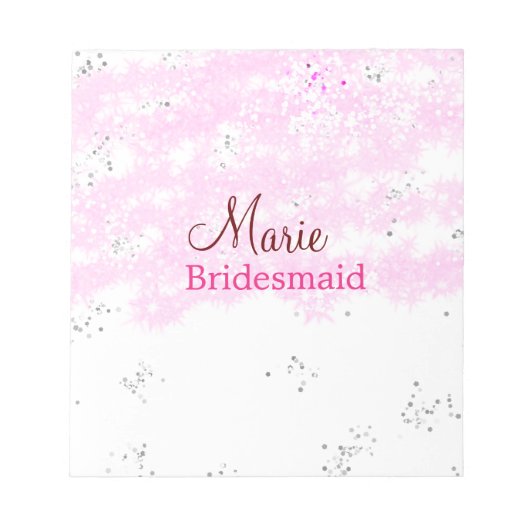 Bloc-note simple minimal ajouter nom monogramme rose demoise (Devant)