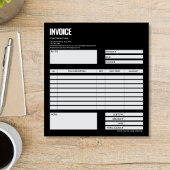 Bloc-note Simple Minimalist Black Invoice Form Business Logo