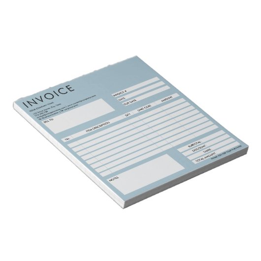 Bloc-note Simple Minimalist Small Invoice Form Business Logo (Incliné)
