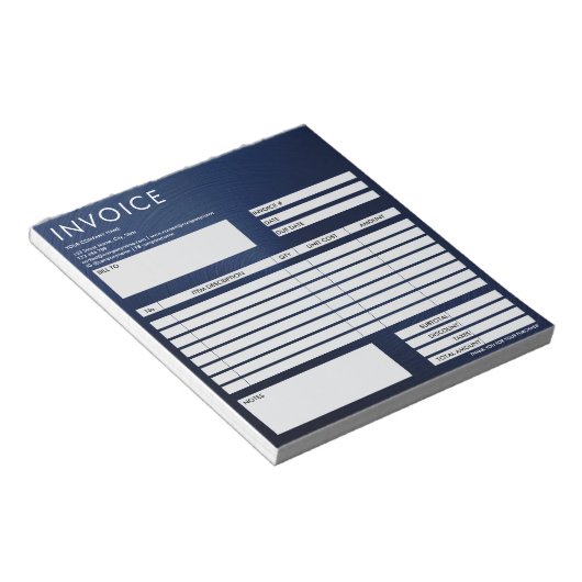 Bloc-note Simple Minimalist Small Invoice Form Business Logo (Incliné)