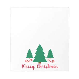 Bloc-note Simple minimaliste Trois arbres verts Joyeux Noël