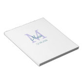 Bloc-note simple minimum ajouter nom monogramme violet vert  (Incliné)