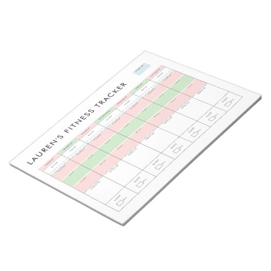 Bloc-note Simple Modern Fitness Tracker (Incliné)