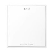 Bloc-note Simple Modern Initials Border Stationery (Devant)