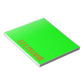 Bloc-note Simple & Modern Lime Green & Orange - Personalized (Incliné)