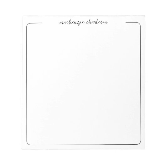 Bloc-note Simple Modern Script Personalized Name Notepad (Devant)