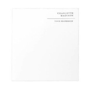 Bloc-note Simple moderne blanc tendance minimaliste plat