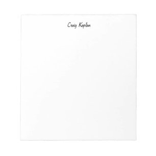 Bloc-note Simple Moderne Blanc Votre Nom Modifier