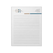 Bloc-note Simple moderne Blue Gold Monogramme Linked Busines (Tourné)