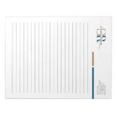 Bloc-note Simple moderne Blue Gold Monogramme Linked Busines (Devant)
