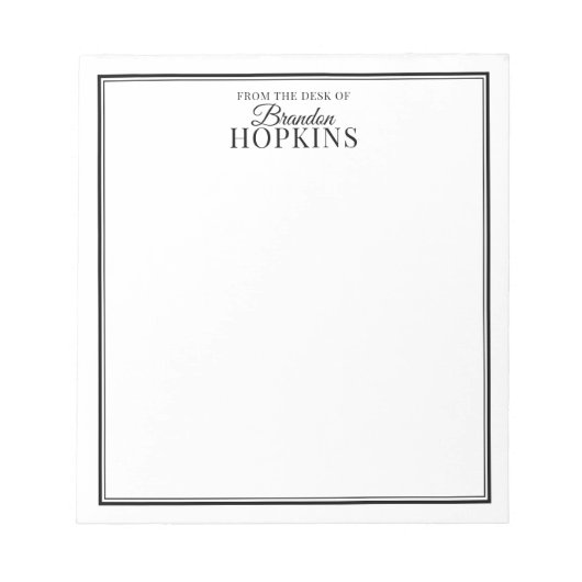 Bloc-note Simple moderne du bureau de script noir (Devant)