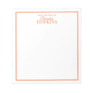 Bloc-note Simple moderne du bureau de Script Orange