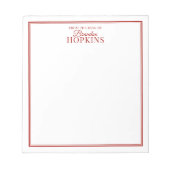 Bloc-note Simple moderne du bureau de script rouge (Devant)