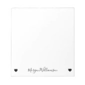 Bloc-note Simple moderne élégant Nom Coeur (Devant)