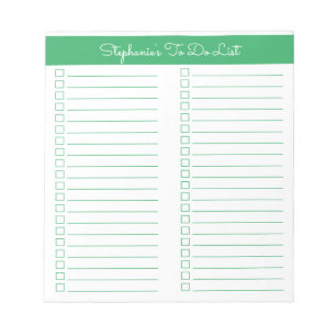 Bloc-note Simple moderne Green Deux colonnes Liste de contrô