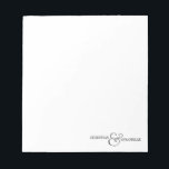 Bloc-note Simple moderne Mariage personnalisé Couple nouvell<br><div class="desc">Simple moderne Mariage personnalisé Couple Nouveau Bloc-notes</div>
