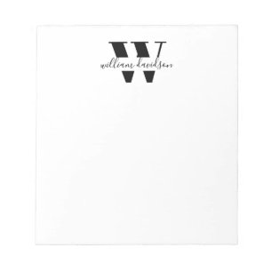 Bloc-note Simple Moderne Monogramme Entreprise Professionnel