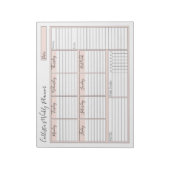 Bloc-note Simple moderne rose blanc planificateur hebdomadai (Tourné)