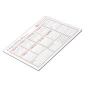 Bloc-note Simple moderne rose blanc planificateur hebdomadai (Incliné)