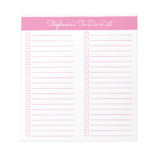 Bloc-note Simple moderne rose clair deux colonnes Liste de c