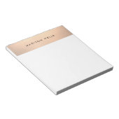 Bloc-note Simple moderne Rose Gold Personnalisé (Incliné)