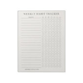 Bloc-note Simple Moderne Weekly Habit Tracker Tearaway Bloc- (Tourné)