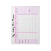 Bloc-note Simple mon planificateur de repas hebdomadaire (Tourné)