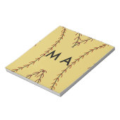 Bloc-note Simple monogramme ajouter votre nom lettre man min (Tourné)