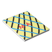 Bloc-note Simple monogramme ajouter votre nom lettre man min (Incliné)