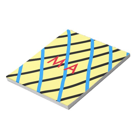 Bloc-note Simple monogramme ajouter votre nom lettre man min (Tourné)