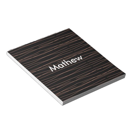 Bloc-note Simple monogramme ajouter votre nom lettre man min (Incliné)