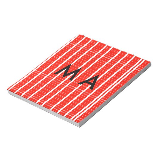 Bloc-note Simple monogramme ajouter votre nom lettre man min (Tourné)