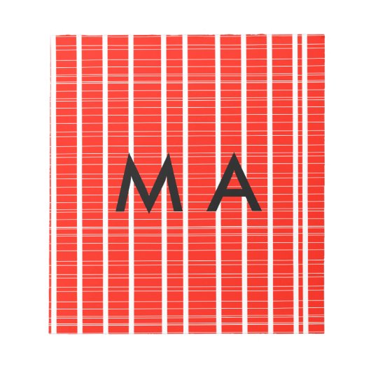 Bloc-note Simple monogramme ajouter votre nom lettre man min (Devant)