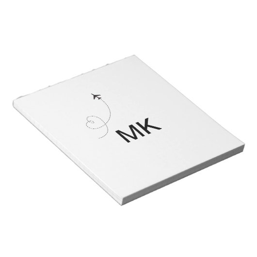 Bloc-note Simple monogramme minimal ajouter le phot du plan  (Incliné)