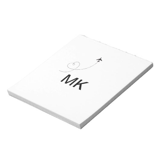 Bloc-note Simple monogramme minimal ajouter le phot du plan  (Tourné)