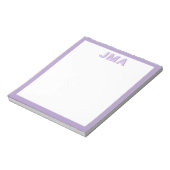 Bloc-note Simple Monogramme violet moderne (Tourné)