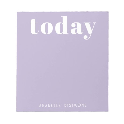Bloc-note Simple Motivation moderne Lilac personnalisé (Devant)