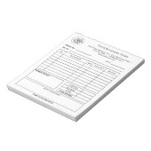 Bloc-note Simple noir et blanc Ajouter votre facture de logo (Tourné)