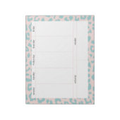 Bloc-note Simple Pale Rose et Aqua Leopard Planificateur heb (Tourné)