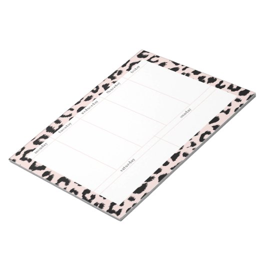 Bloc-note Simple Pale Rose et Black Leopard Planificateur he (Incliné)