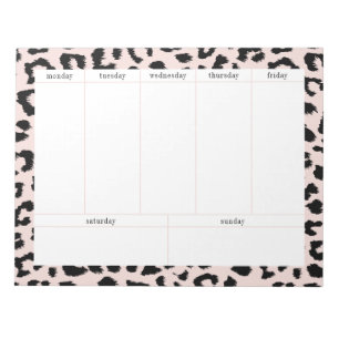 Bloc-note Simple Pale Rose et Black Leopard Planificateur he